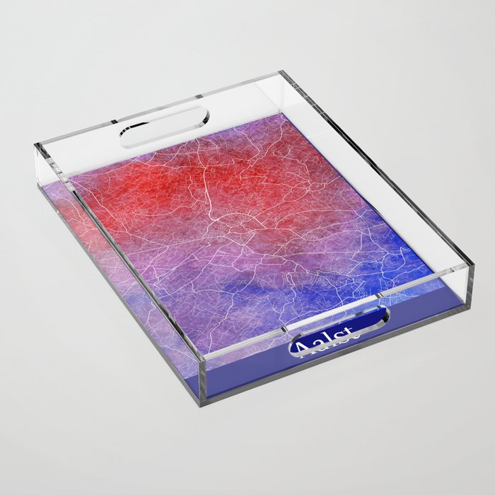 Aalst Watercolor Map Acrylic Tray