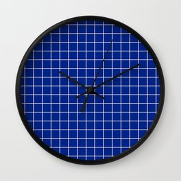 Resolution blue - blue color - White Lines Grid Pattern Wall Clock