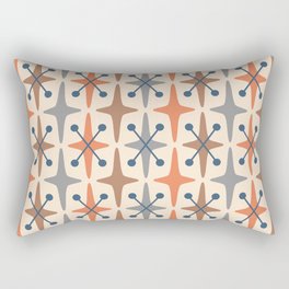 Mid Century Modern Pattern 941 Googie Autumn Orange Brown Gray and Blue Rectangular Pillow