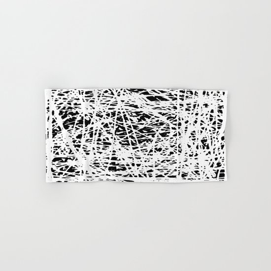 Whispers In the Dark - Black and White Abstract Hand & Bath Towel