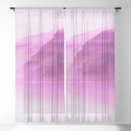 Purple Pink Mountain  Aura Gradient Ombre Sombre Abstract  Sheer Curtain