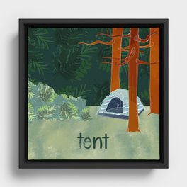 T is for Tent Framed Canvas