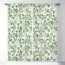 Green Eastern Floral Pattern Blackout Curtain