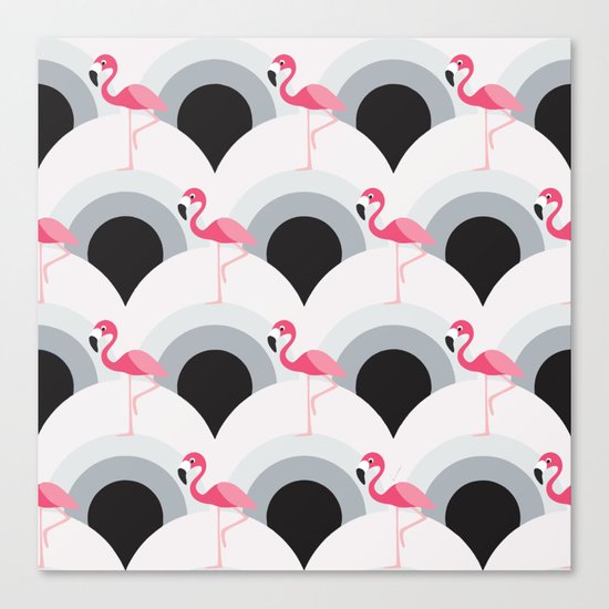 Flamingos Pattern Canvas Print