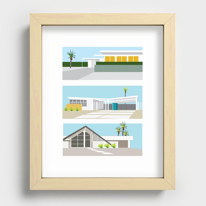 mid-centery house one, three, four Recessed Framed Print