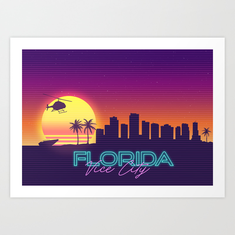 Vice City Florida Gta Skyline Landscape Syntwhave Art Print By Artandroam Society6 We have 67+ amazing background pictures carefully picked by our community. vice city florida gta skyline landscape syntwhave art print by artandroam