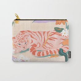 Pink Tiger in Wild Garden  Carry-All Pouch