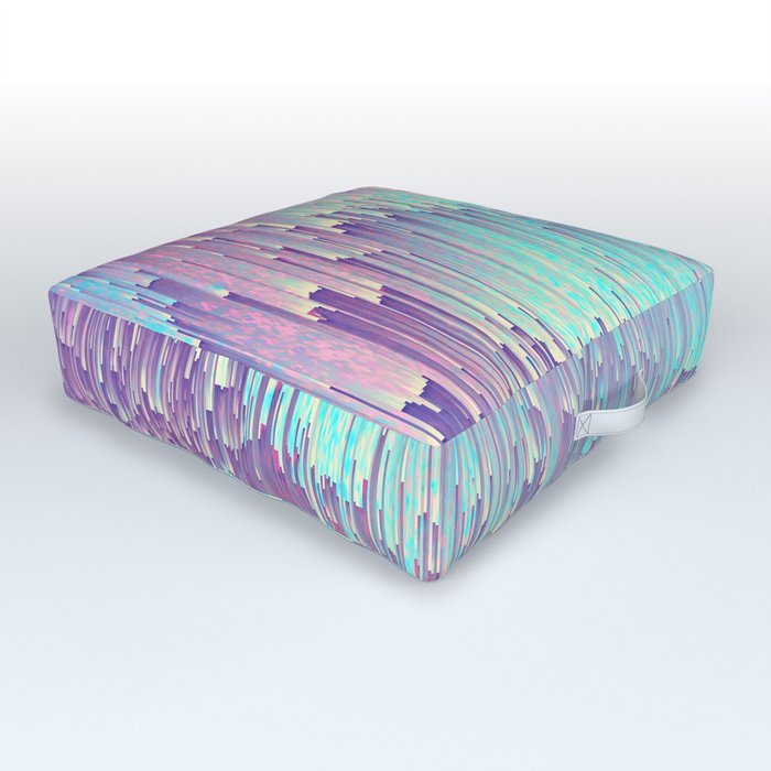 Iridescent Glitches Outdoor Floor Cushion