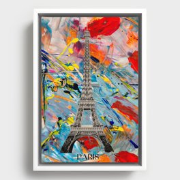 Eiffel Tower Pop Art Modern Colorful Design  Framed Canvas