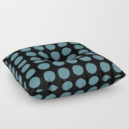 Black and Teal Abstract Polka Dot Pattern Pairs DV 2022 Popular Colour Wish Upon a Star 0668 Floor Pillow