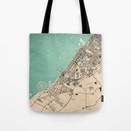 Dubai City Map of UAE - Vintage Tote Bag