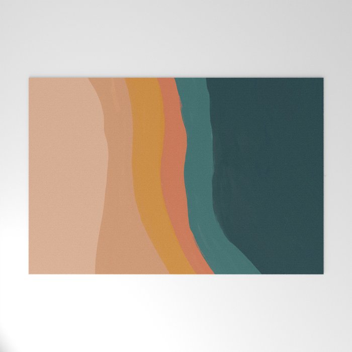 Waves On Sunset Hill | Waves Texture Design Welcome Mat