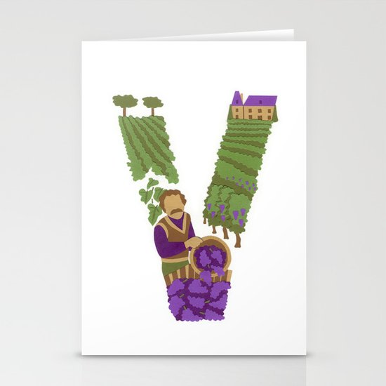 V as Vigneron (Winegrower) Stationery Cards