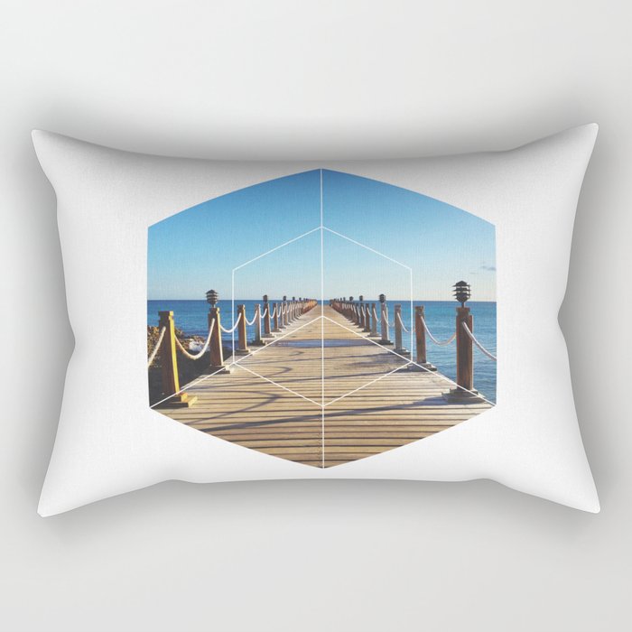 Ocean Walk - Geometric Photography Rectangular Pillow