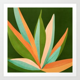 Colorful Agave Painted Cactus Illustration Art Print