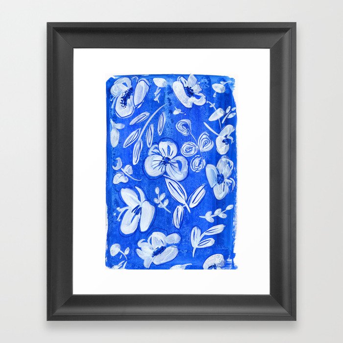 blue and white flowers N.o 1 Framed Art Print