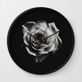 Rose Petal blossom black and white floral photograph / art photography Wall Clock