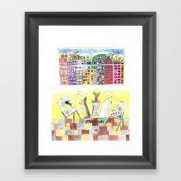 Poetry Hounds in Art Class Framed Art Print