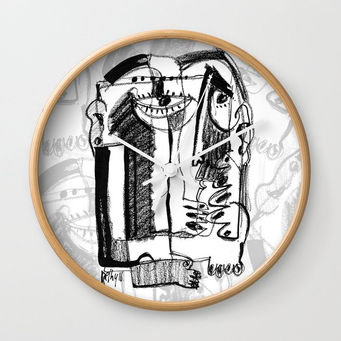 Waiting for Salvation - b&w Wall Clock