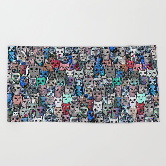 Gemstone Cats RGB Beach Towel