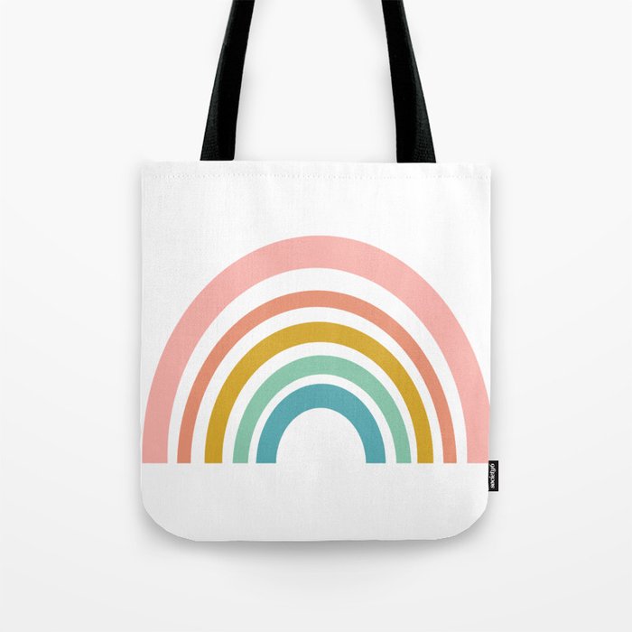 Simple Happy Rainbow Art Tote Bag