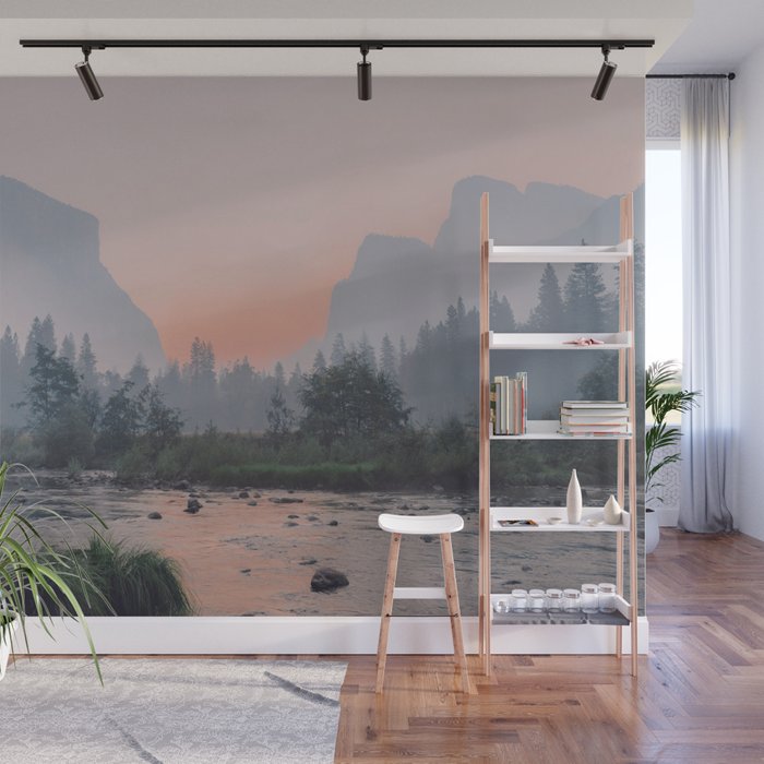 Yosemite Valley Sunrise Pretty Pink Wall Mural