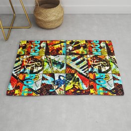 Rock and Roll Contemporary Area & Throw Rug