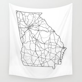 Georgia White Map Wall Tapestry