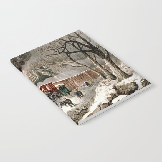 Snow Bound: Vintage Railroad Scene Notebook