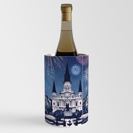 New Orleans Fireworks Iconic Cityscape Wine Chiller