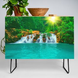 Waterfall in Deep Forest Credenza