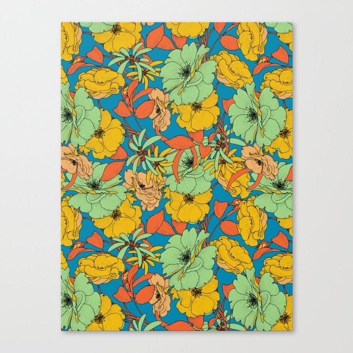 Modern Vintage Flowers Canvas Print by Burcu Korkmazyurek Society6