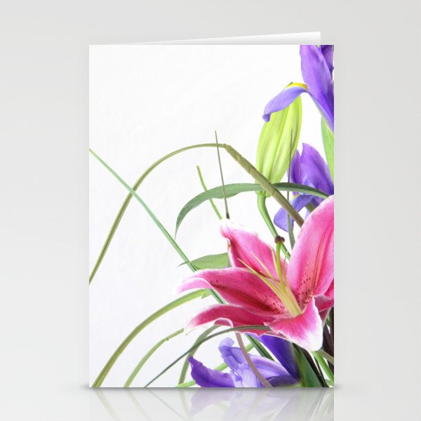 lily iris bouquet greeting card pretty purple pink decor vintage photography flower beautiful print garden floral flowers art love canvas fine photo wall valentines bouquet Stationery Cards