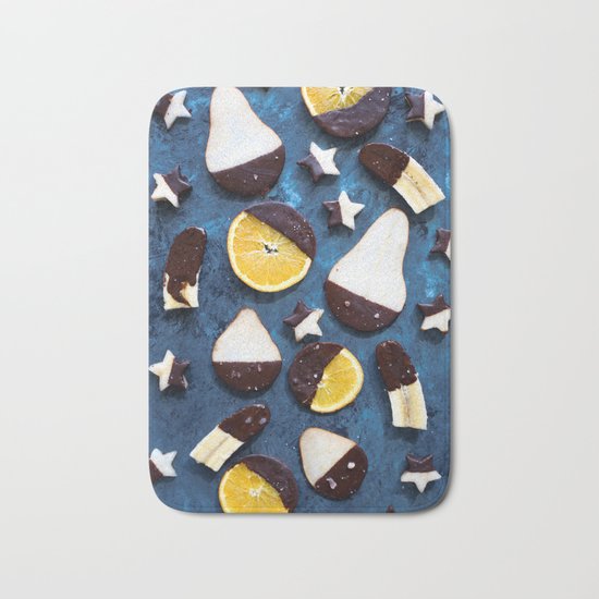 fruits dipped in chocolate Bath Mat