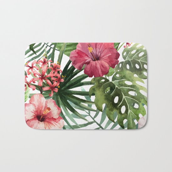Tropical Floral Pattern 02 Bath Mat