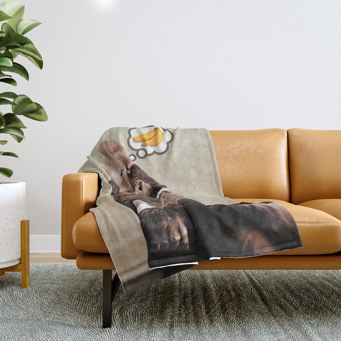 Gorilla My Dreams Throw Blanket