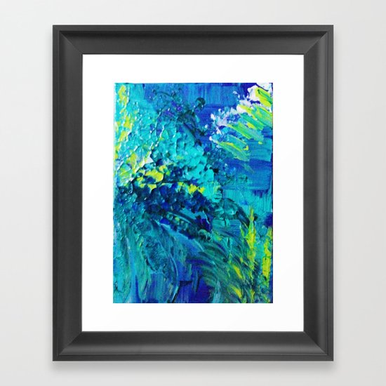 DIVE IN - Beautiful Textural Abstract Acrylic Painting Ocean Waves Beach Art Home Decor Gift Framed Art Print
