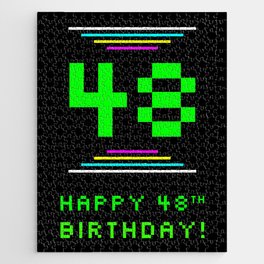 [ Thumbnail: 48th Birthday - Nerdy Geeky Pixelated 8-Bit Computing Graphics Inspired Look Jigsaw Puzzle ]