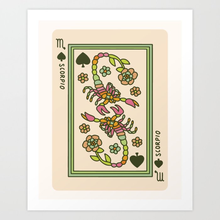 Scorpio Playing Card Art Print