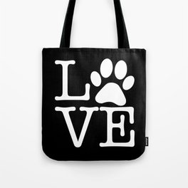 Love Pets Paw Cute Typography Tote Bag