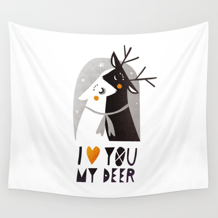 I love you my deer Wall Tapestry