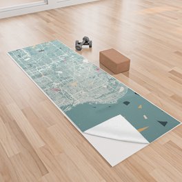 Milwaukee City Map - Terrazzo Yoga Towel