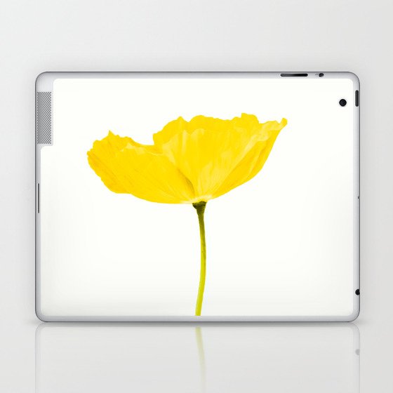 Yellow Poppy White Background #decor #society6 #buyart Laptop & iPad Skin
