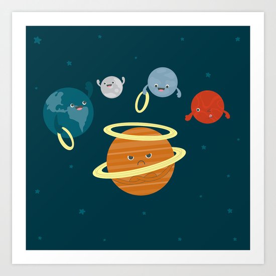 Saturn Ring Toss Art Print