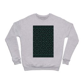 Greek Key (Dark Green & Black Pattern) Crewneck Sweatshirt