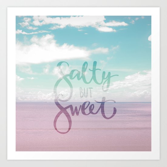 Salty but Sweet- Pink Summer Beach Sea Ocean Nature on #Society6 Art Print