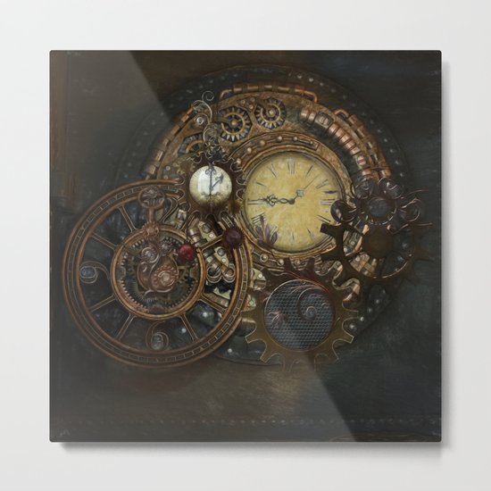 Steampunk Clocks Metal Print