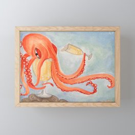 Drunk Octopus Framed Mini Art Print