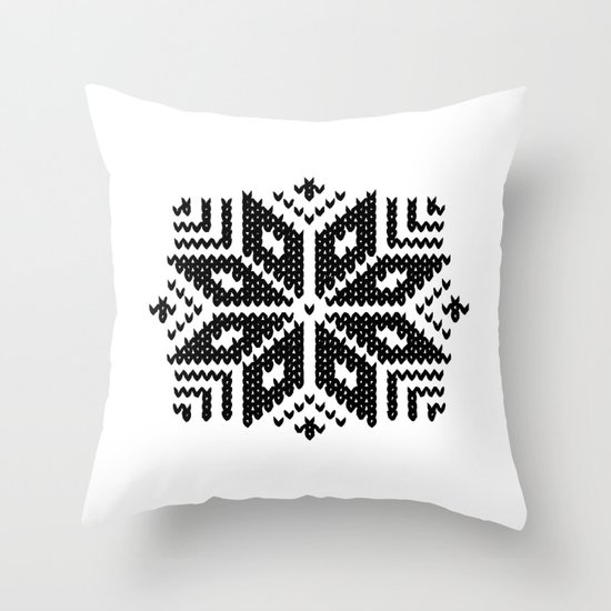 knit flake Throw Pillow