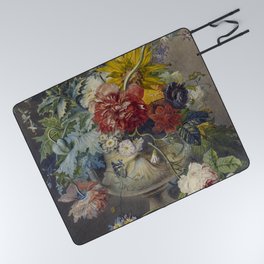 Bouquet of Flowers in a Vase Picnic Blanket
